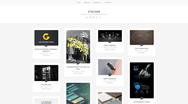 Stacker is a free Pinterest-based WordPress theme from ThemeFurnace.