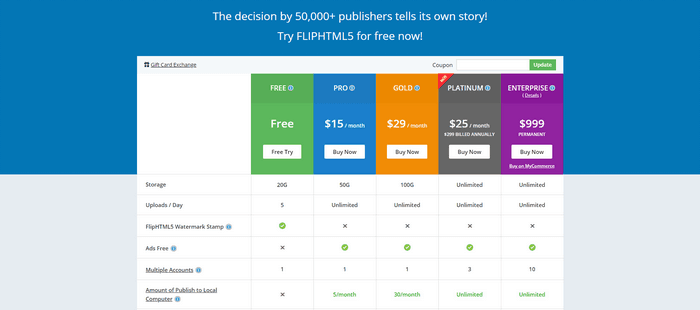 Choose the pricing plan that meets your requirement.