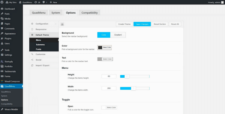 QuadMenu Core Features