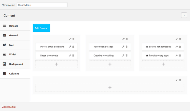 QuadMenu Drag-n-Drop