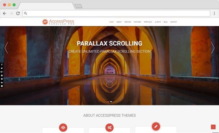 AccessPress Parallax PRO is a WordPress theme with Parallax effects.