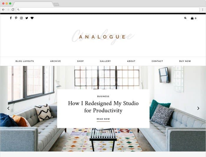 Analogue is a WordPress Theme designed for influencers and infopreneurs.