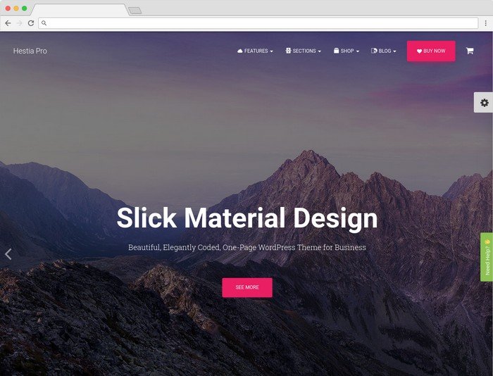 Hestia is a material design WordPress theme.