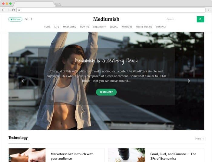 Mediumish is a magazine and blogging WordPress theme.