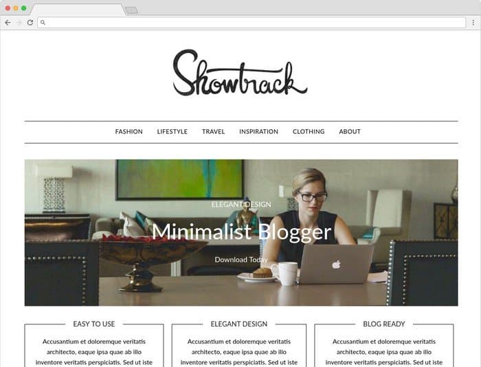 Minimalistblogger is a WordPress theme with clean and elegant design. 