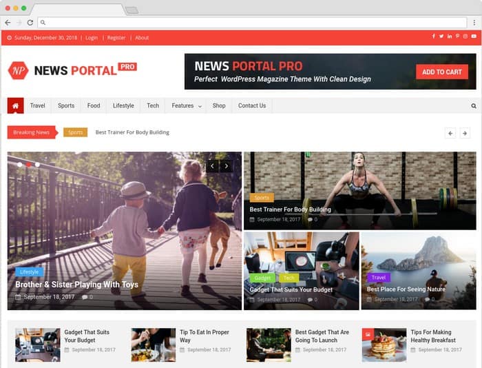 News Portal Pro is amagazine WordPress theme.