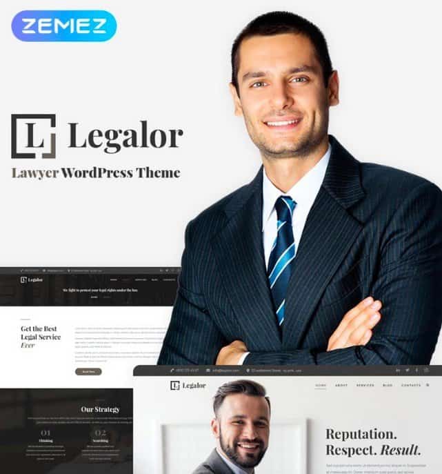 Legalor is a lawyer and business WordPress theme. 