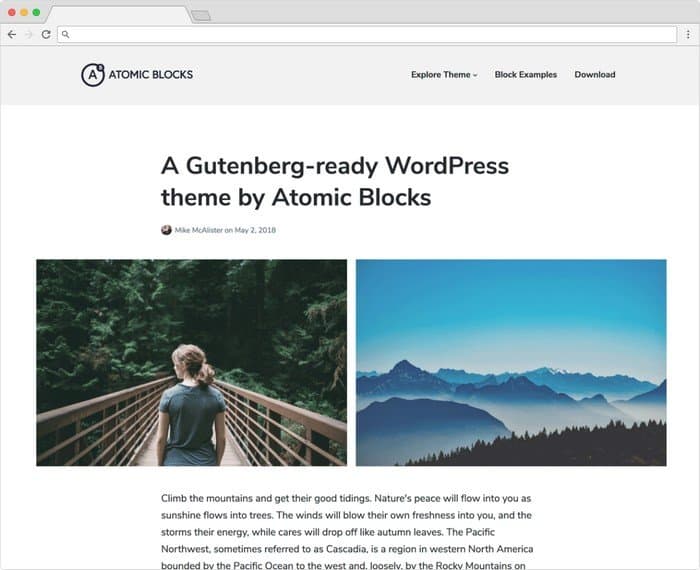 Atomic Blocks is designed in elegant style and crafted specifically for the Atomic Blocks plugin.