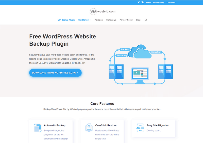 Backup WordPress Site by WPvivid is a great WordPress backup plugin.