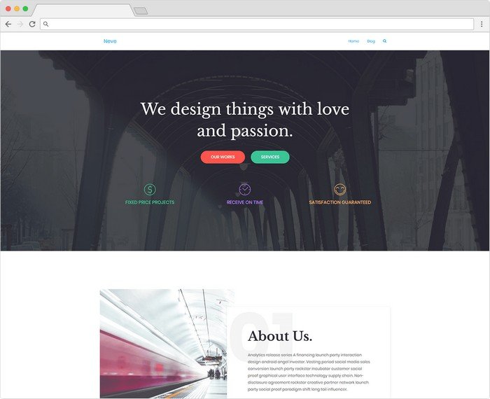 Neve is a Gutenberg WordPress theme by Themeisle.