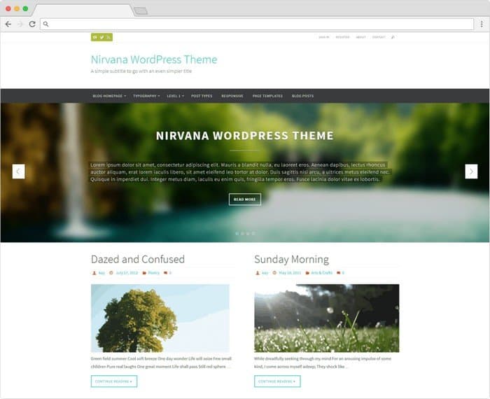 Nirvana is a free WordPress theme with clean-looking design.