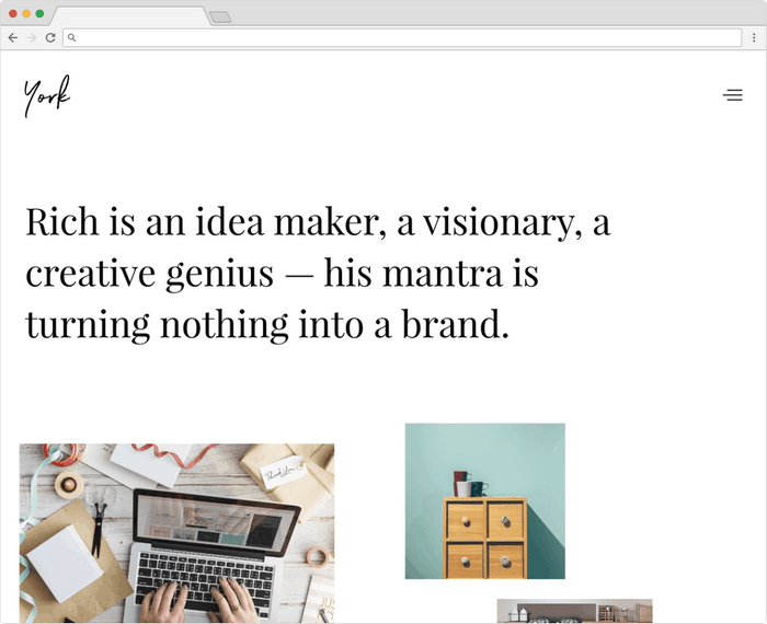 York Lite is a WordPress theme in grid layout.