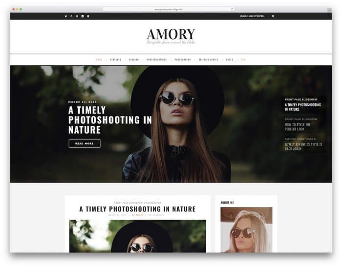 Amory is a great template for beginners.