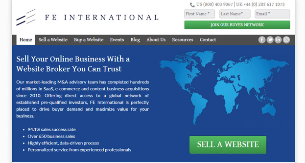 FE International is an agency that has specialized in selling websites since 2010.