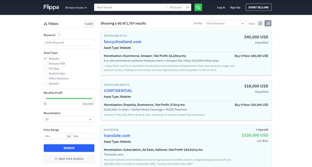 Flippa is one of the best places online for selling websites.
