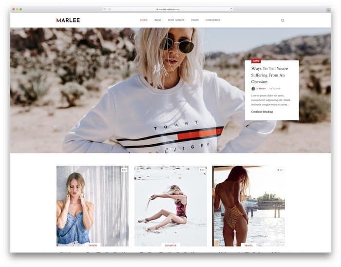 Marlee is a WordPress theme with clean and minimal design.