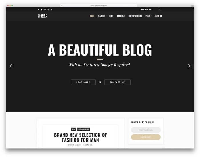 Sigurd is a WordPress theme for bloggers and writers. 