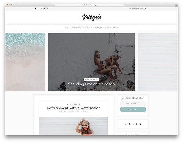 Valkyrie is a sophisticated and appealing WordPress blog theme.