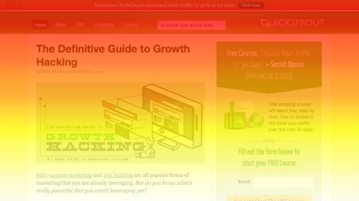 Scroll maps color-code your page according to its traffic data..