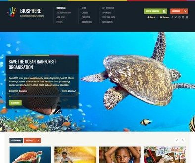 Biosphere is another excellent charity WordPress theme created by WPlook.