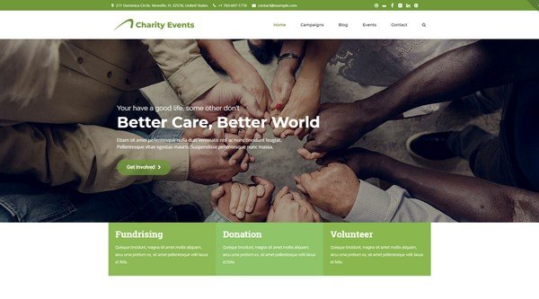 Charity Events is a non-profit and charity WordPress theme.