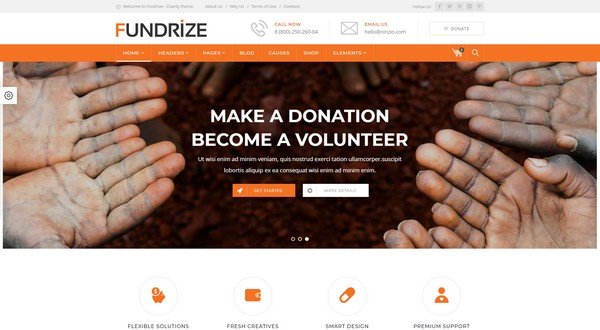 Fundrize is a non-profit WP theme.