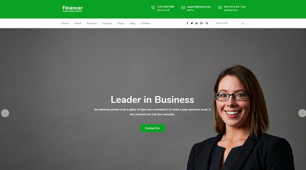 Financer is a theme from InkThemes for finance and business websites.