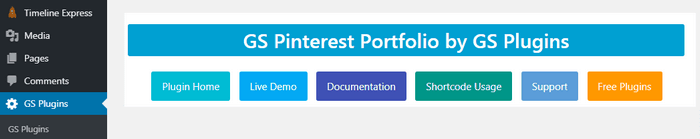 GS Pinterest Portfolio adds a new tab in the menu.