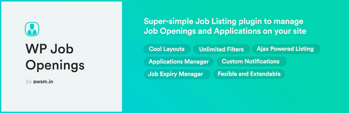 WP Job Openings is a free WordPress plugin to create job listings.