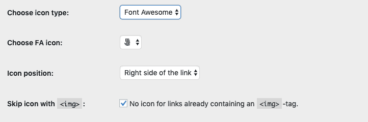 External Links Icons Options