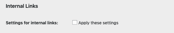Internal Links Settings