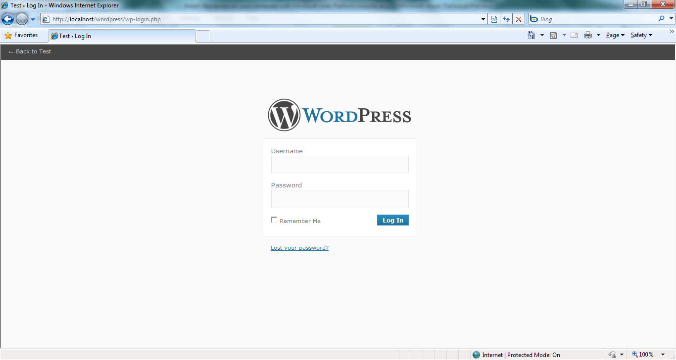 WordPress login