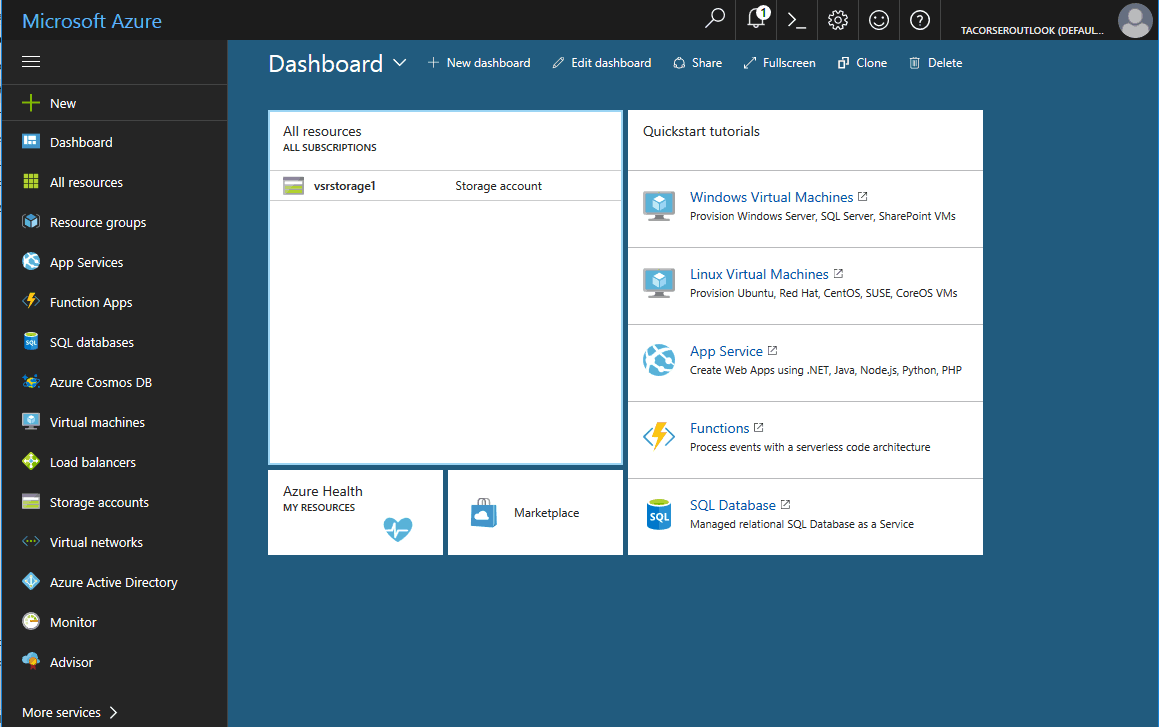 Azure Dashboard