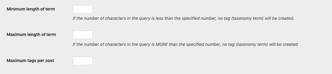 Min and max length