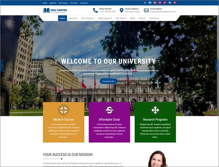 Educenter Pro is a Premium WordPress theme from Sparkle Themes.