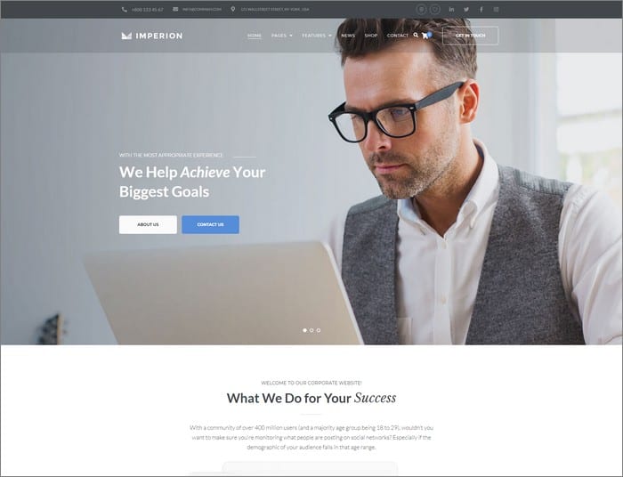 Imperion is an ultimate corporate WordPress theme from TemplateMonster.