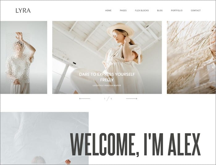 Lyra is Flothemes most popular website design for 2019.