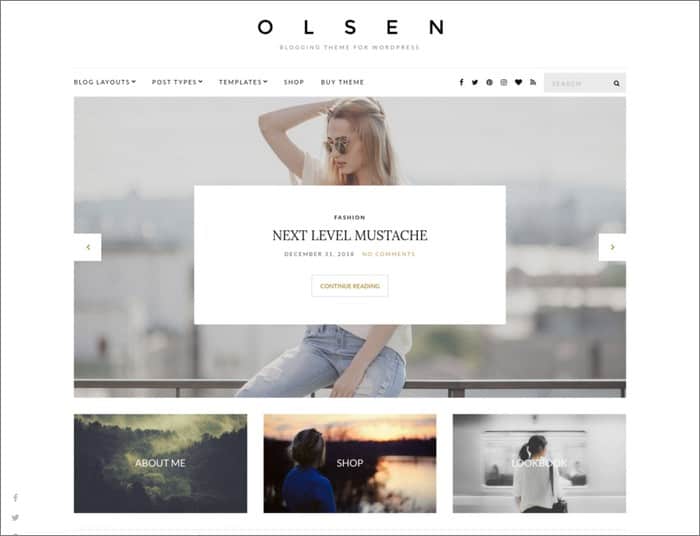 Olsen is CSSIgniters most popular theme