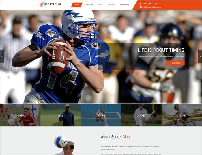 Sports Club is the best selling theme from Grace Themes.