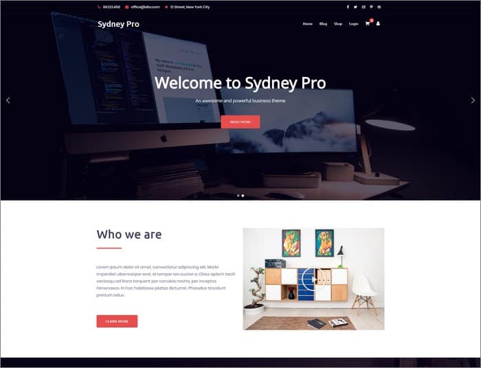 aThemes best selling theme is Sydney Pro.