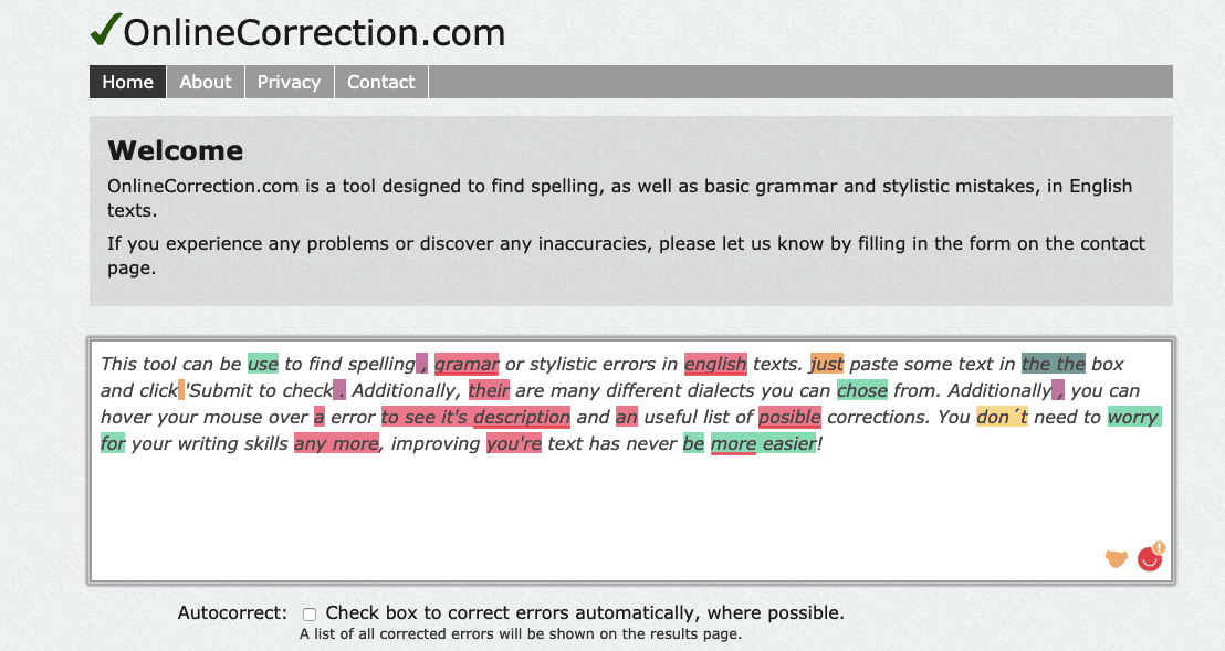 Online Correction