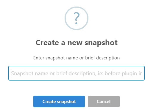 Create a new Snapshot