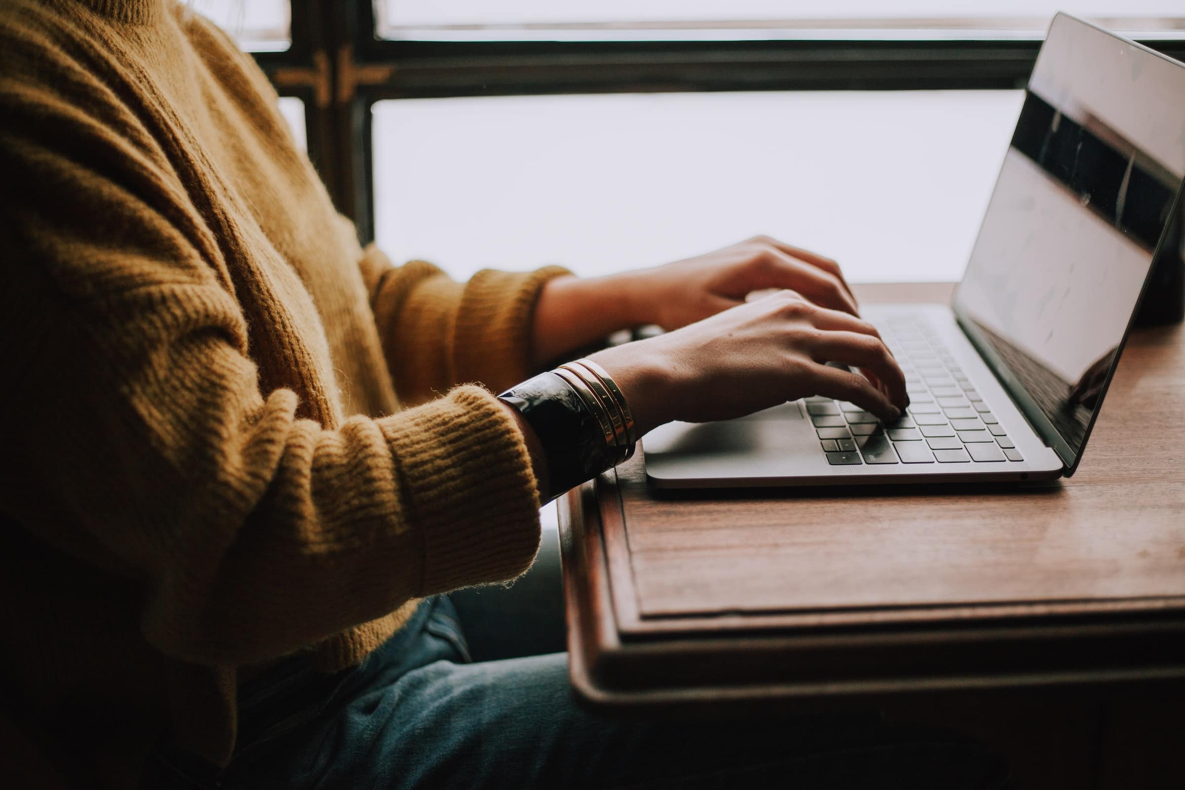 Woman using laptop