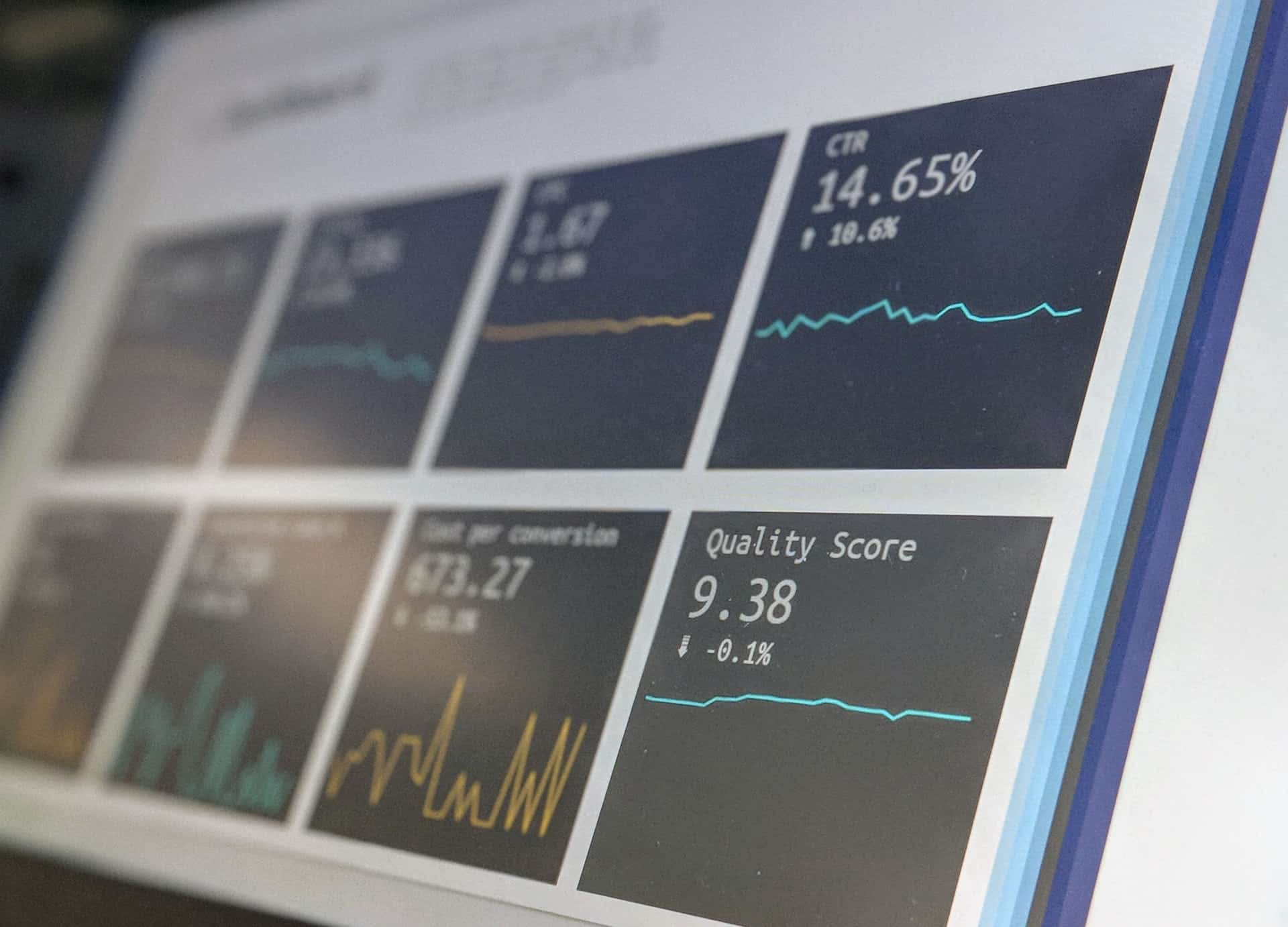 Close up of chart with analytics