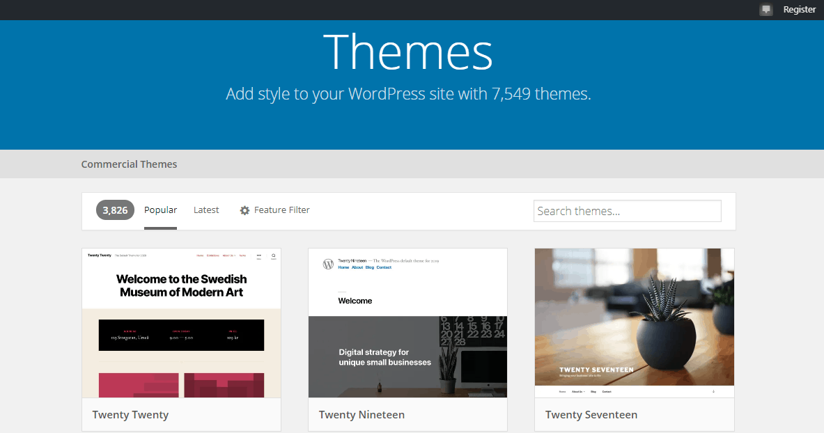 WordPress theme directory