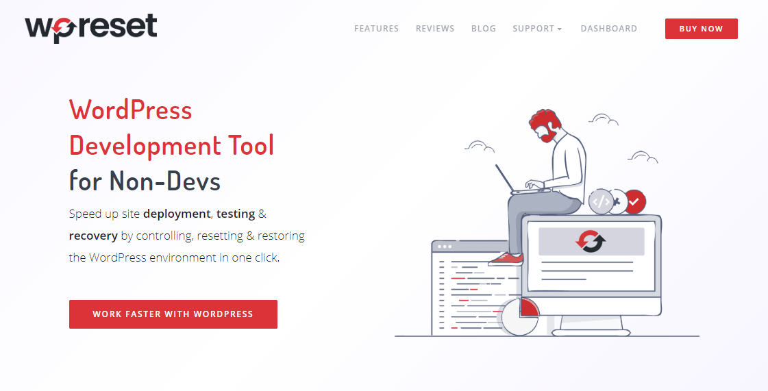 WP Reset landing page