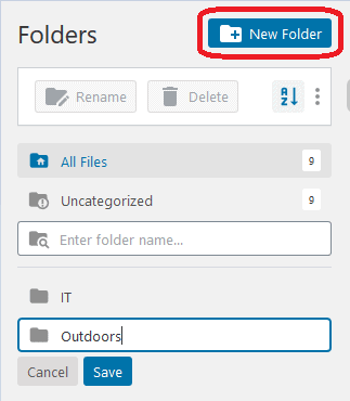Add new folder FileBird