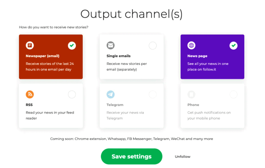 Output channels