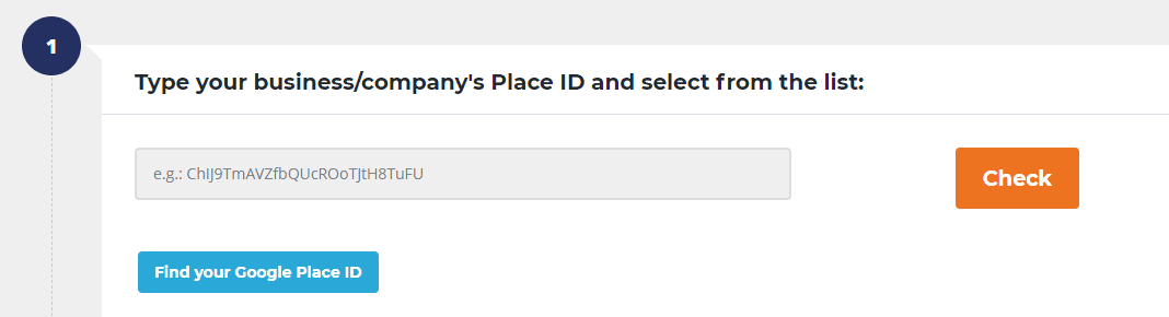 Google place ID input 