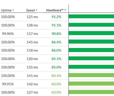 Hosting provider speeds